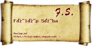 Fülöp Sába névjegykártya