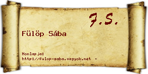 Fülöp Sába névjegykártya