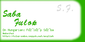 saba fulop business card